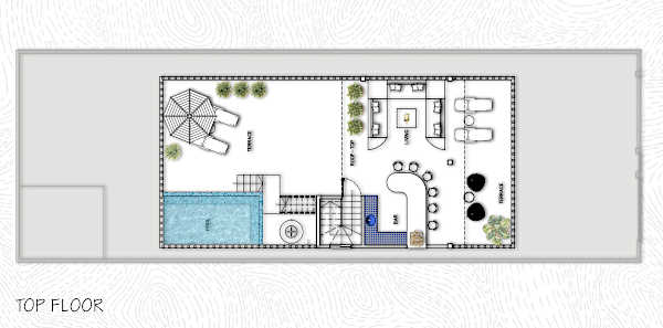 Casa Perros Afortunados Top Floorplan